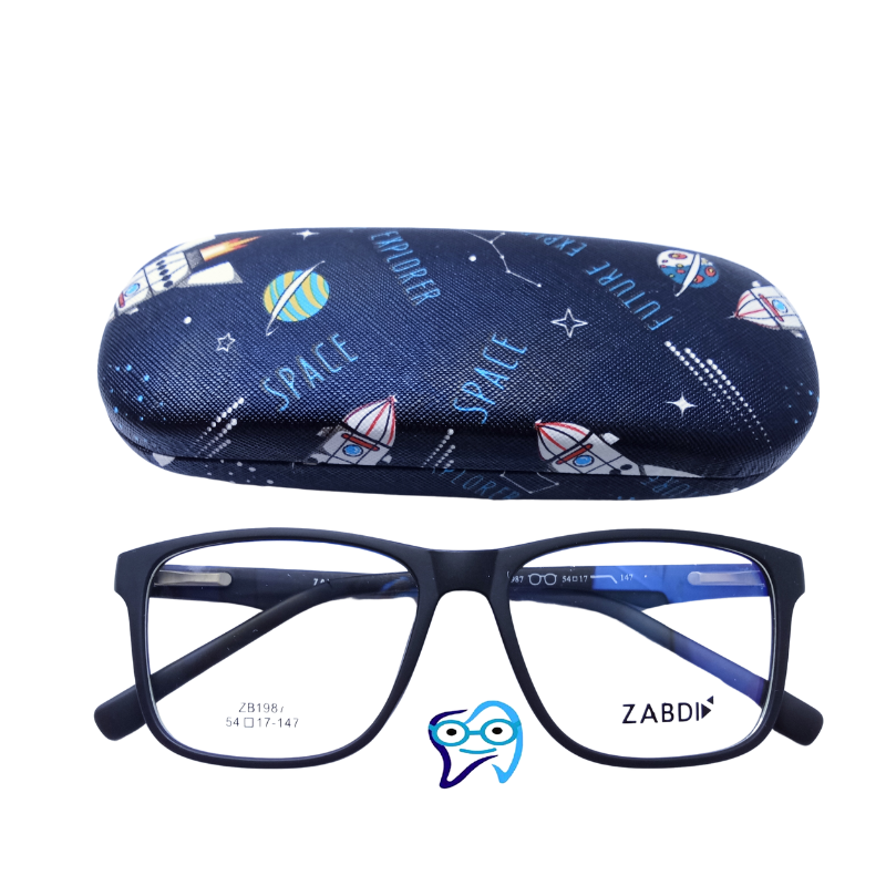 Zabdiel Square Vision - Classic Blue Frame Eyeglasses