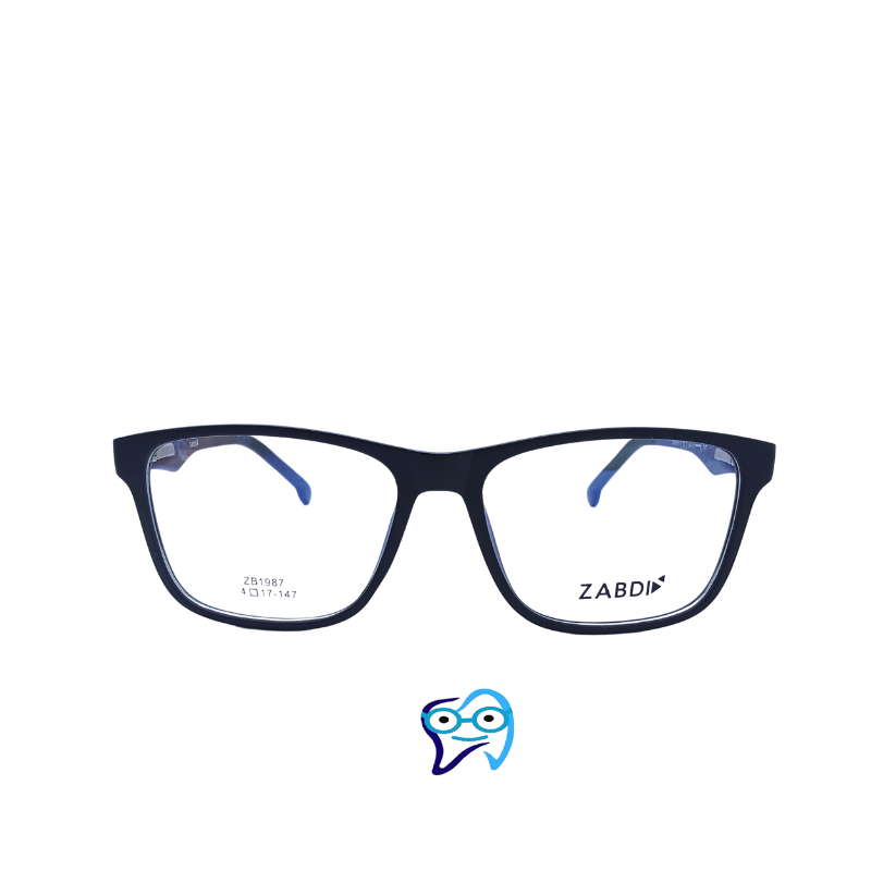 Zabdiel Square Vision - Classic Blue Frame Eyeglasses - Image 3